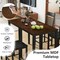 Black Square Dining Table with Solid Wood Frame Seats 4 People